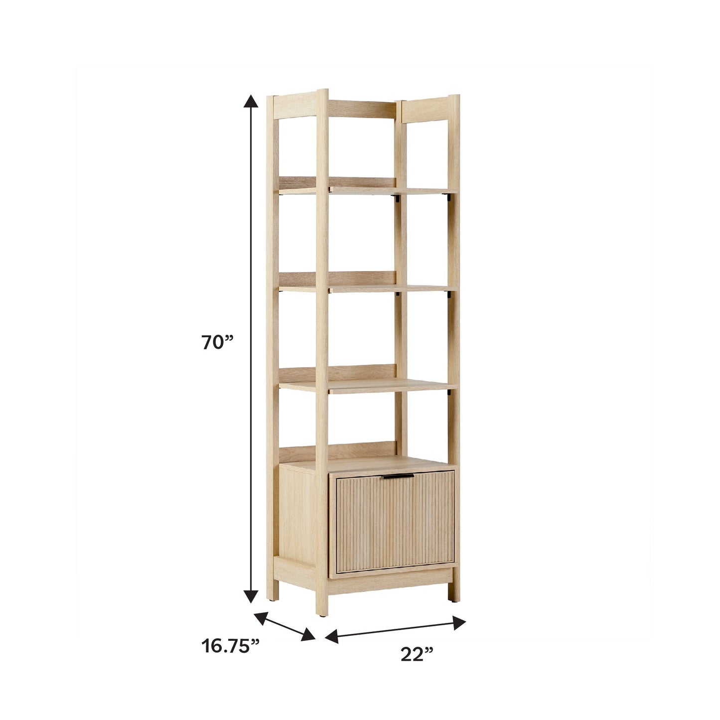 Holmes Modern Scandinavian Reeded Bookshelf
