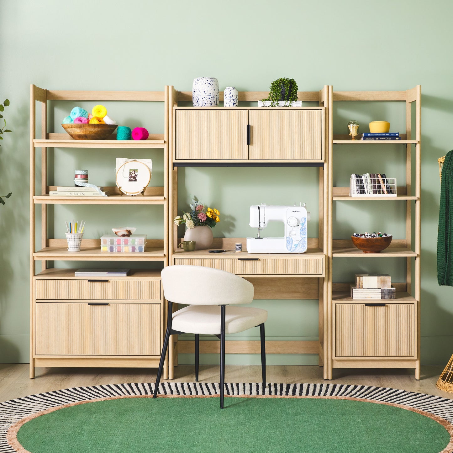 Holmes Modern Scandinavian Reeded Bookshelf